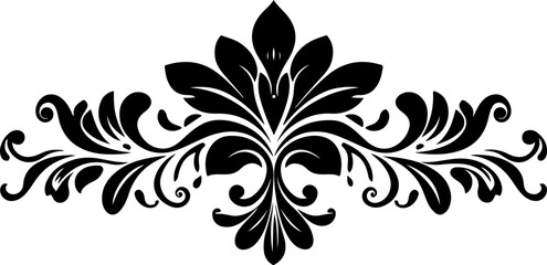 decorative damask style floral design element