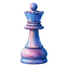 A painted chess queen on transparent background