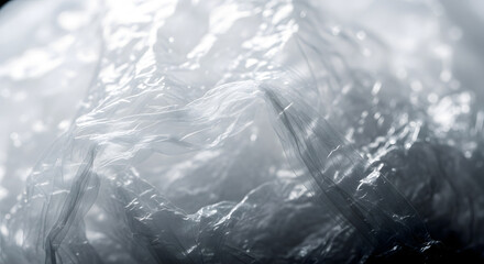 Closeup of crumpled plastic bag texture, creating an abstract and intriguing pattern, ideal for adding a unique and modern touch to designs