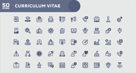 Curriculum Vitae Modern Vector Icons Pack for Marketing and Presentation Design