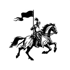 royal knight paladin cavalry warrior silhouette	
