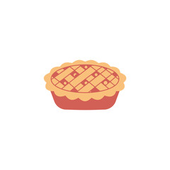 Flat Cartoon Cherry Pie Simple Illustration Sweet Food Design