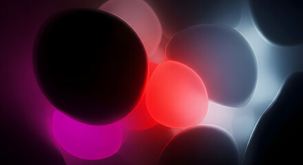 Abstract background with glowing and colorful spheres, creating a mesmerizing and modern design perfect for wallpaper or graphic design projects