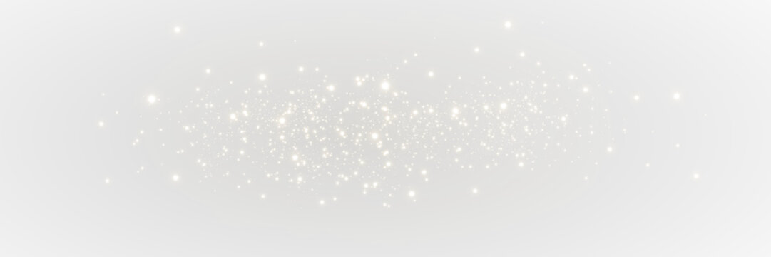 Bright golden sparkles and dust particles PNG on transparent background. Magical Christmas light effect with shining stars, glittering overlay, and radiant festive glow for holiday design and greeting