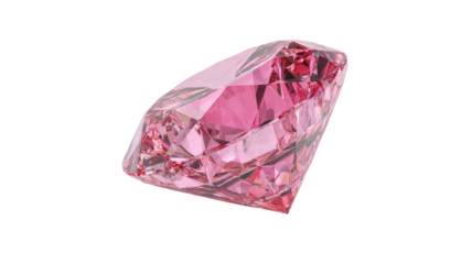 Pink diamond precious gemstone shiny crystal luxury jewel bright sparkle elegant stone isolated on white background