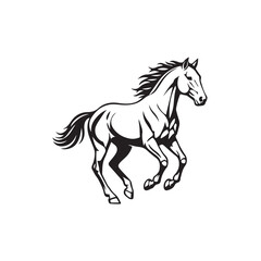 Obraz premium Running horse vector illustration in dynamic motion