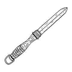 rustic handmade dagger or throwing knife illustration