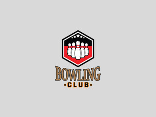  Bowling logo design vector template 