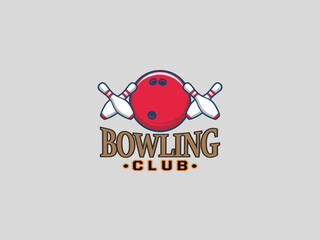  Bowling logo design vector template 