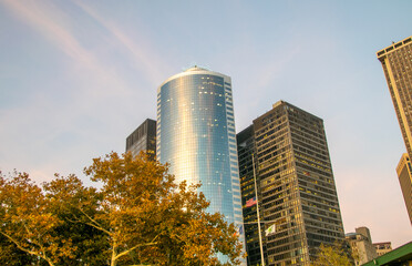 Obraz premium Stunning Lower Manhattan Skyline, Featuring NYC's Famous Skyscrapers and Architecture