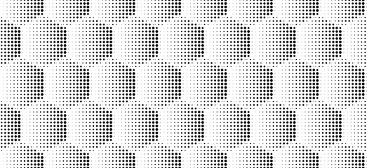 geometric background. seamless dotted hexagon block pattern with a retro pixel mesh design and soft gradient effect.