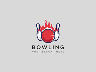  Bowling logo design vector template 