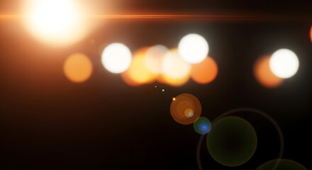 Lens flare effect with bokeh lights creating a dreamy and ethereal atmosphere perfect for adding a touch of magic to your designs