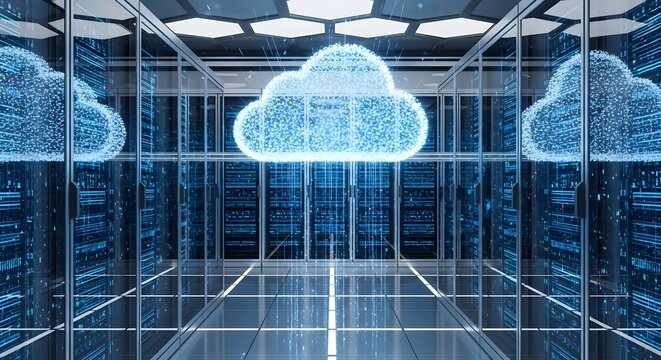 Digital technology concept illustration: blue futuristic 3d design showing data map of the world and a medical X-ray image of the human brain