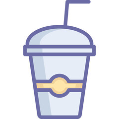 Cold Coffee Icon – Iced Coffee Drink, Refreshing Beverage Illustration, Café Drink Symbol