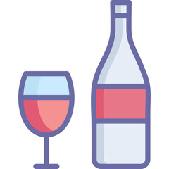 Alcohol Icon – Beverage Glass, Liquor Bottle, Bar and Nightlife Symbol