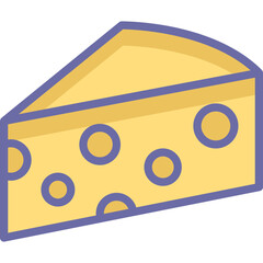 Cheese Icon – Dairy Product Symbol, Slice of Cheese Illustration, Food and Cooking Icon
