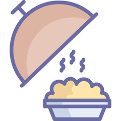 Chef Platter Icon – Food Serving Tray, Restaurant Cloche, Gourmet Meal Service Symbol