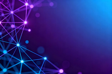 Abstract network of glowing nodes