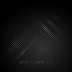 Dark Metallic Geometric Abstract Background with Subtle Glowing Silver Diagonal Lines Intersecting in a Central Point