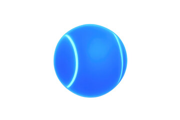 Blue glowing tennis ball futuristic sport game concept