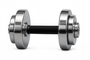 Chrome dumbbell for strength training, fitness exercise, bodybuilding and gym workout equipment