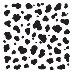 Vector Seamless Pattern Black and White Cow Spots Print Design