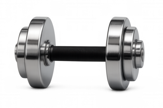 Chrome dumbbell for strength training, fitness exercise, bodybuilding and gym workout equipment