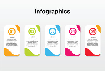 Infographic a visually appealing design with numbered blocks and text placeholders for data.