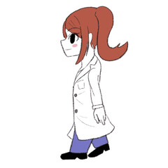 白衣を着た女の子が歩いている