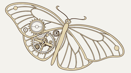 Steampunk Butterfly with Gears.