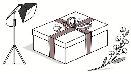 Studio Gift Box with Floral Accents.