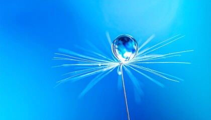 Water droplet on dandelion seedhead