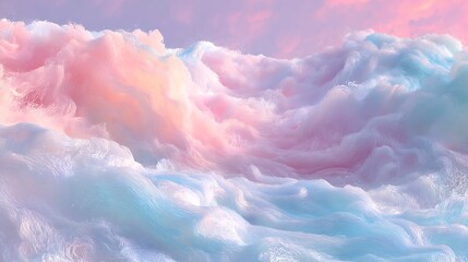 Dreamy Pastel Clouds, an Ethereal Abstract Wave of Color and Texture