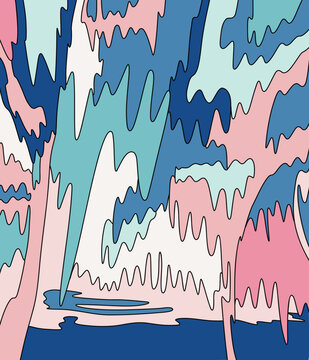 Abstract Liquid Melting Waves Background in Vibrant Pastel Colors