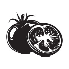 Fresh tomato vector illustration in simple and attractive cartoon style
