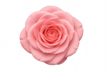 Pink rose flower blooming, expressing love and romance, isolated on transparent background cutout