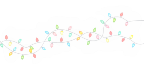 Bright festive lights PNG overlay with a transparent background. Perfect for adding sparkle to any photo.