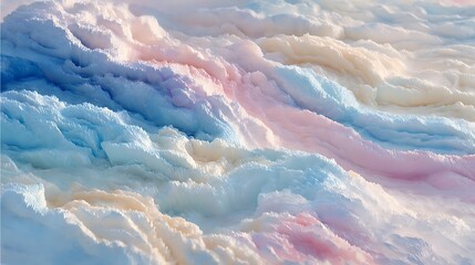 Pastel Waveforms: An Abstract Topographic Rendering with Gentle Color Shifts