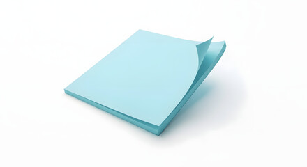 Stack of blue sticky notes isolated on white background for reminders, organization, and quick memos in office or personal use
