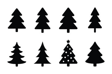 Obraz premium Christmas tree vector silhouette collection for festive design