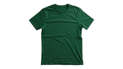 Folded green t shirt on white