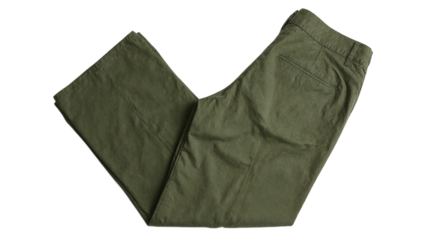 Olive chino pants on white