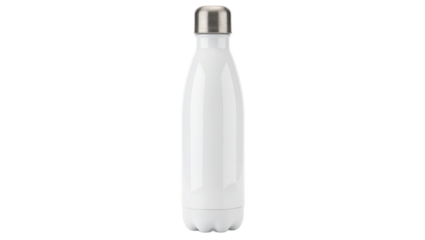 Clear water bottle on white