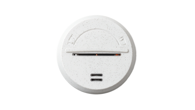Smoke detector on white