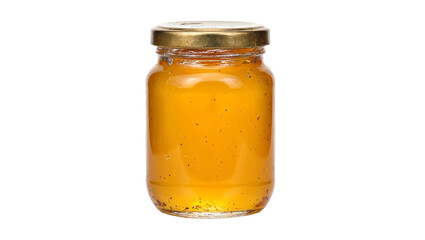 Organic honey jar on white