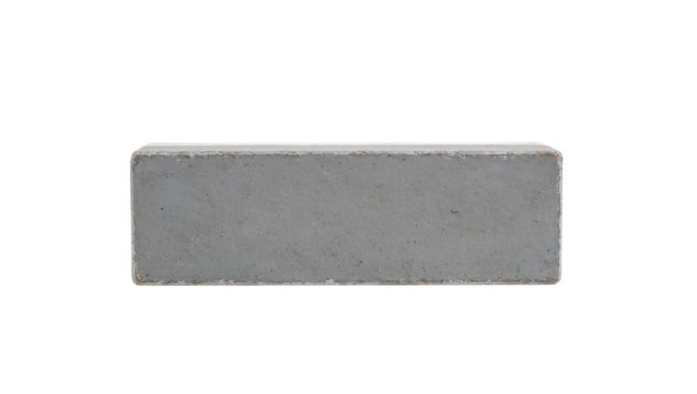 Grey yoga block on white