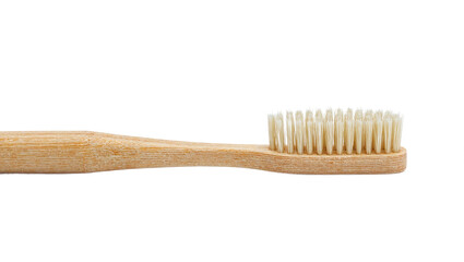 Bamboo toothbrush on white
