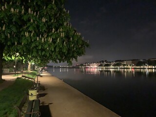 sunset on the river