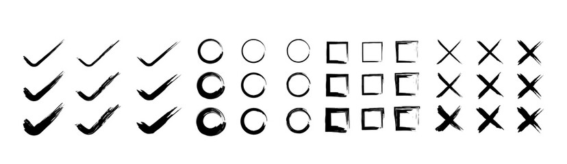 Brush Asset Elements Pack. Square, Circle, Rectangle, Cross. Perfect as a complement to Decocarsi designs.